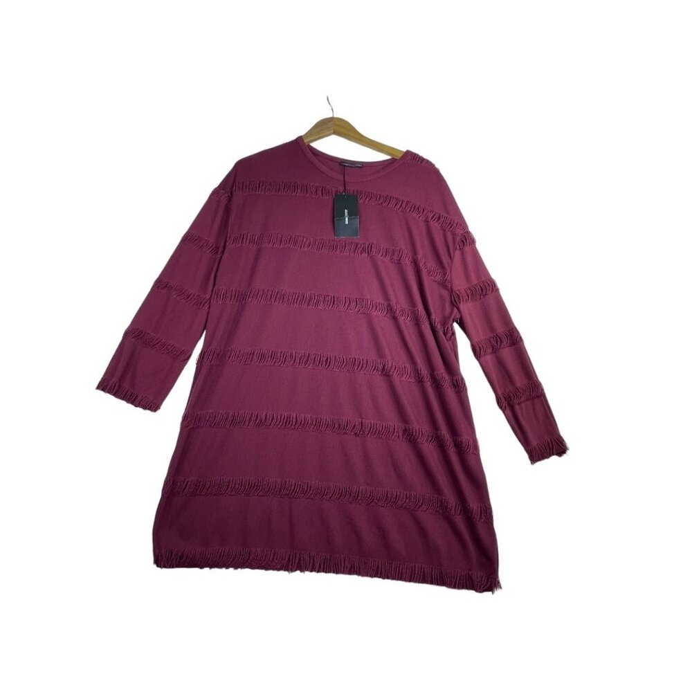 New Zara‎ Charleston Fringed Dress size Medium Red Burgundy AS IS